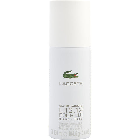 LACOSTE EAU DE LACOSTE L.12.12 BLANC by Lacoste PURE DEODORANT SPRAY 3.6 OZ