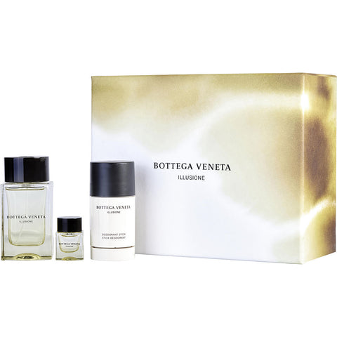 BOTTEGA VENETA ILLUSIONE by Bottega Veneta EDT SPRAY 3 OZ & DEODORANT STICK 2.4 OZ & EDT SPRAY 0.25 OZ
