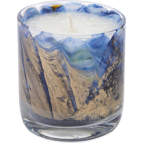 MYSTIC MOON CANDLE by THE INSIDE OF THIS 3.5 in WAX PAINTED AND COMES IN A NEW GLASSWARE AND PACKAGED IN A GIFT-READY BOX. CANDLE IS FILLED WITH PUMICE