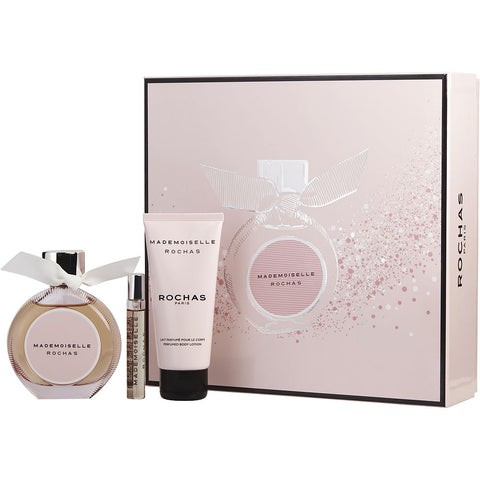 MADEMOISELLE ROCHAS by Rochas EAU DE PARFUM SPRAY 3 OZ & BODY LOTION 3.4 OZ & EAU DE PARFUM 0.25 OZ MINI
