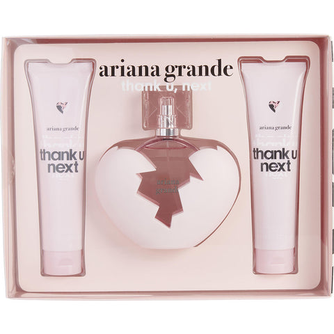 ARIANA GRANDE THANK U NEXT by Ariana Grande EAU DE PARFUM SPRAY 3.4 OZ & BODY SOUFFLE 3.4 OZ & SHOWER GEL 3.4 OZ