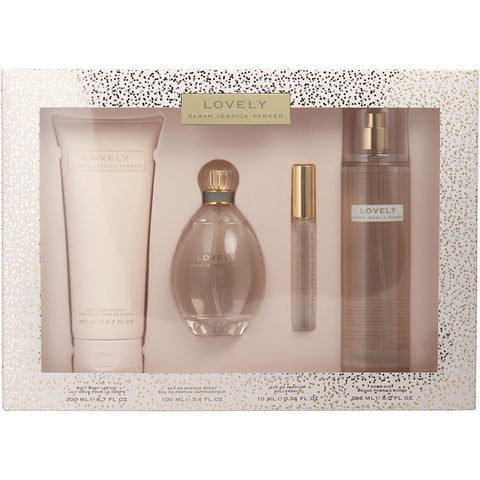 LOVELY SARAH JESSICA PARKER by Sarah Jessica Parker EAU DE PARFUM SPRAY 3.4 OZ & BODY LOTION 6.7 OZ & BODY MIST 8 OZ & EAU DE PARFUM ROLLERBALL 0.34 OZ MINI