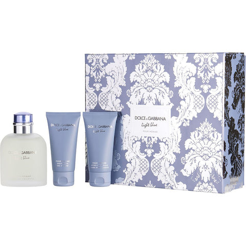 D & G LIGHT BLUE by Dolce & Gabbana EDT SPRAY 4.2 OZ & AFTERSHAVE BALM 1.6 OZ & SHOWER GEL 1.6 OZ