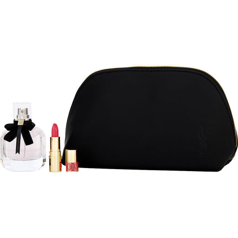 MON PARIS YSL by Yves Saint Laurent EAU DE PARFUM SPRAY & MINI ROUGE LIPSTICK & POUCH
