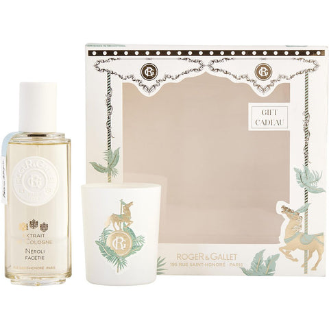 ROGER & GALLET NEROLI FACETIE by Roger & Gallet EAU DE COLOGNE SPRAY 3.4 OZ & SCENTED CANDLE 2 OZ