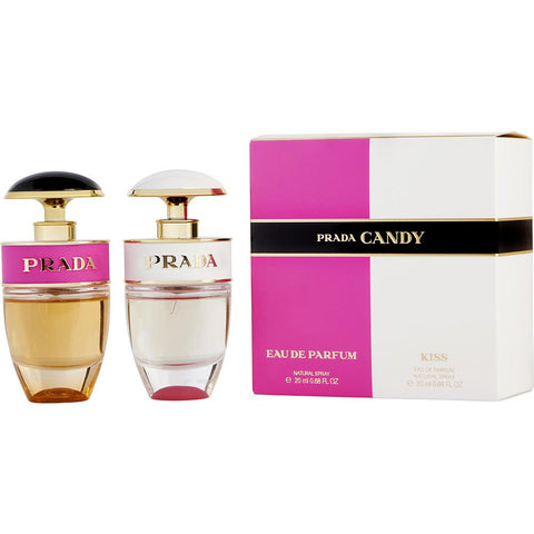 PRADA CANDY VARIETY by Prada PRADA CANDY & PRADA CANDY KISS AND BOTH ARE EAU DE PARFUM SPRAY 0.68 OZ