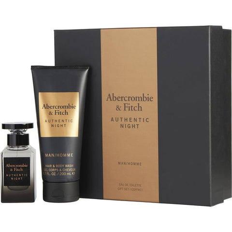 ABERCROMBIE & FITCH AUTHENTIC NIGHT by Abercrombie & Fitch EDT SPRAY 1.7 OZ & HAIR AND BODY WASH 6.7 OZ