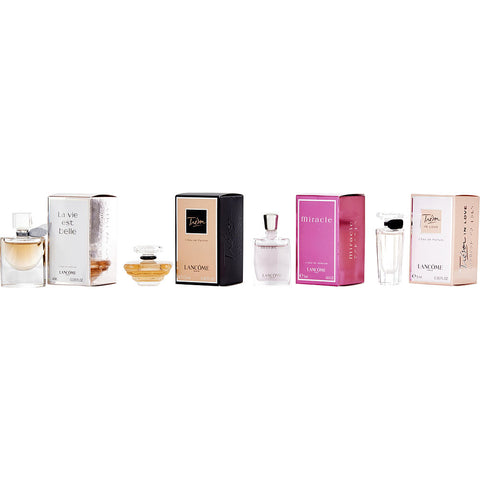 LANCOME VARIETY by Lancome 4 PIECE MINI VARIETY WITH LA VIE EST BELLE & TRESOR & MIRACLE & TRESOR IN LOVE AND ALL ARE EAU DE PARFUM MINI