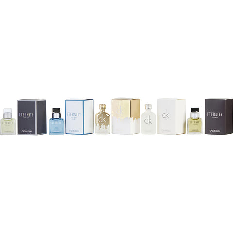 CALVIN KLEIN VARIETY by Calvin Klein 5 PIECE MENS MINI VARIETY WITH ETERNITY ( EDP) & ETERNITY (EDT) & CK ONE & CK ONE GOLD & ETERNITY AIR AND ALL ARE 0.3 MINIS