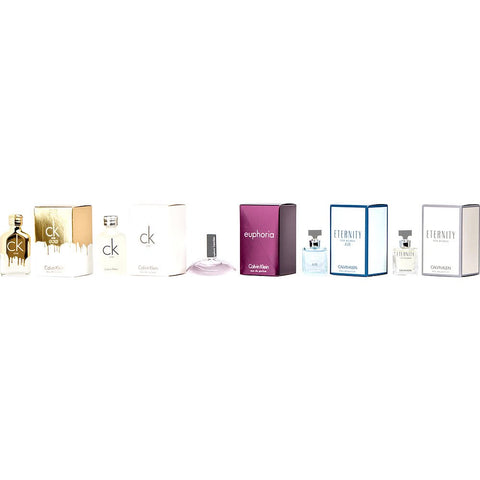 CALVIN KLEIN VARIETY by Calvin Klein 5 PIECE WOMENS MINI VARIETY WITH ETERNITY EAU DE PARFUM 0.17 OZ & CK ONE EDT 0.33 OZ & EUPHORIA EAU DE PARFUM 0.13 OZ & ETERNITY AIR EAU DE PARFUM 0.17 OZ & CK ONE GOLD EDT 0.33 OZ AND ALL ARE MINIS
