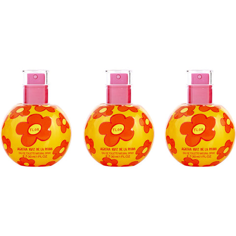 AGATHA RUIZ DE LA PRADA FLOR by Agatha Ruiz De La Prada EDT SPRAY 1 OZ X 3