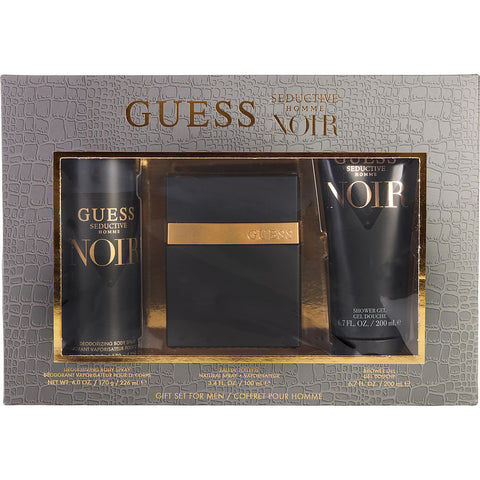 GUESS SEDUCTIVE HOMME NOIR by Guess EDT SPRAY 3.4 OZ & SHOWER GEL 6.7 OZ & BODY SPRAY 6 OZ