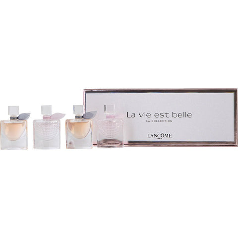 LANCOME VARIETY by Lancome 4 PIECE MINI VARIETY WITH 2 X LA VIE EST BELLE & 2 X LA VIE EST BELLE FLOWERS OF HAPPINESS AND ALL ARE EAU DE PARFUM SPRAY 0.13 OZ MINI