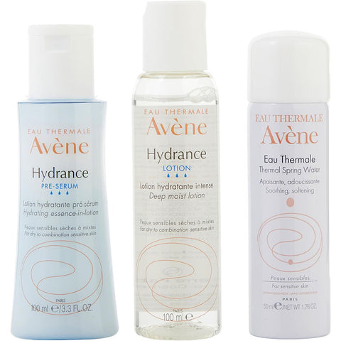 Avene by Avene Hydrance Travel Kit: Eua Thermale 50ml + Hydrating Lotion 100ml + Hydrating Essence-In-Lotion 100ml 3pcs