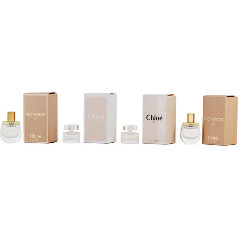 CHLOE VARIETY by Chloe 4 PIECE WOMENS VARIETY NOMADE EAU DE PARFUM & CHLOE NEW EDT & CHLOE NEW EAU DE PARFUM & NOMADE EDT AND ALL 0.17 OZ MINIS