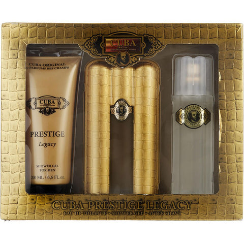 CUBA PRESTIGE LEGACY by Cuba EDT SPRAY 3 OZ & AFTERSHAVE SPRAY 3.3 OZ & SHOWER GEL 6.7 OZ