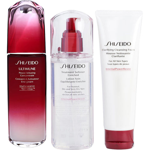 SHISEIDO by Shiseido Ultimate Defend Care Set: Clarifying Cleansing Foam 125ml + Treament Softener Enriched 150ml + Ultimune Power Infusing Concentrate 100ml 3pcs