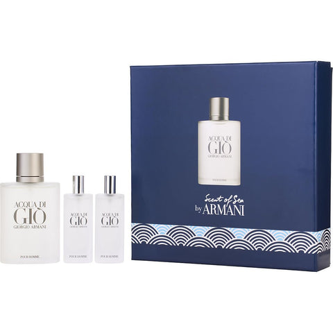 ACQUA DI GIO by Giorgio Armani EDT SPRAY 3.4 OZ & EDT SPRAY 0.5 OZ X 2