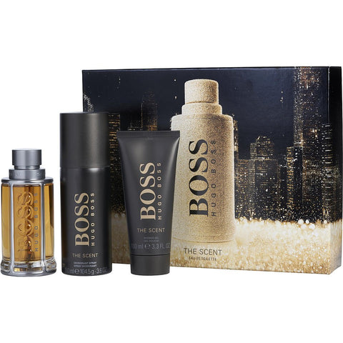 BOSS THE SCENT by Hugo Boss EDT SPRAY 3.3 OZ & DEODORANT SPRAY 3.6 OZ & SHOWER GEL 3.3 OZ