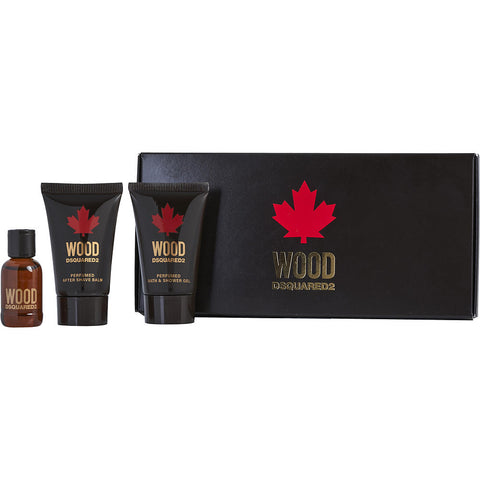 DSQUARED2 WOOD by Dsquared2 EDT SPRAY 0.17 OZ & AFTERSHAVE BALM 0.8 OZ & SHOWER GEL 0.8 OZ