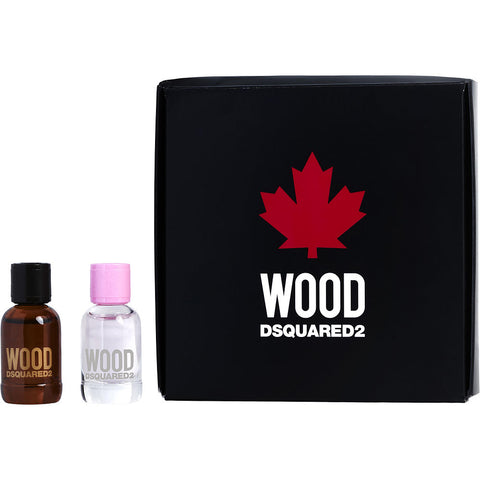 DSQUARED2 WOOD VARIETY by Dsquared2 2 PIECE VARIETY WITH D2 WOOD POUR FEMME & D2 WOOD POUR HOMME AND BOTH ARE EDT 0.17 OZ MINIS