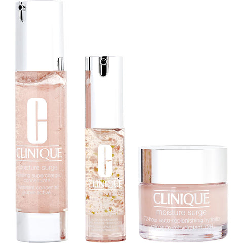 CLINIQUE by Clinique Moisture Surge Best Set: Hydrating Supercharged Concentrate + 72-Hour Auto-Replenishing Hydrator --3pcs